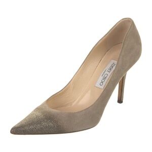 Jimmy Choo Stilettos Sz 40 Glitter and Taupe Suede